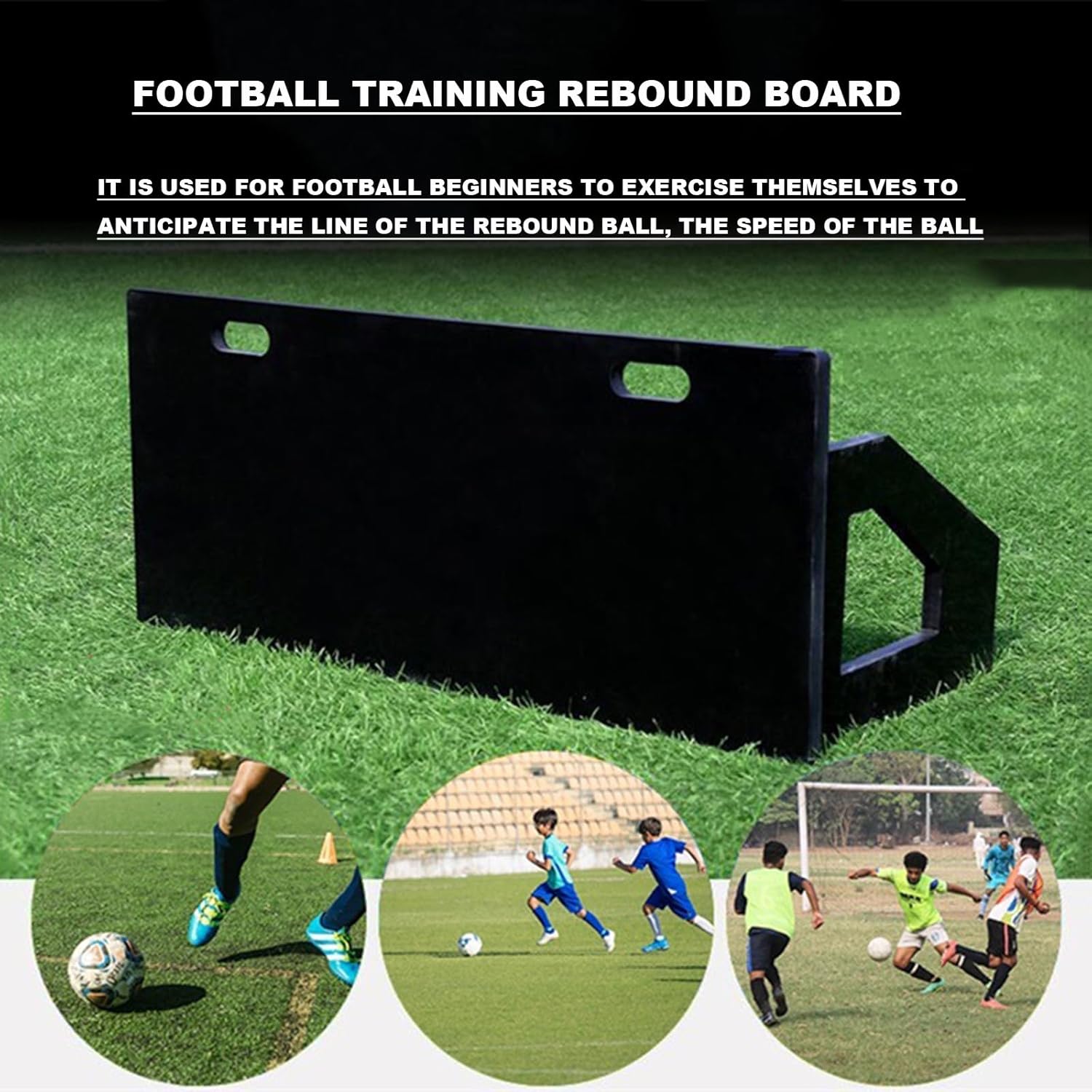 Soccer Rebounder Board, Soccer Rebounder Passing Wall, Foldable Training Wall, with 2 Rebound Angles, for Ball Passing, Bounce Back Training