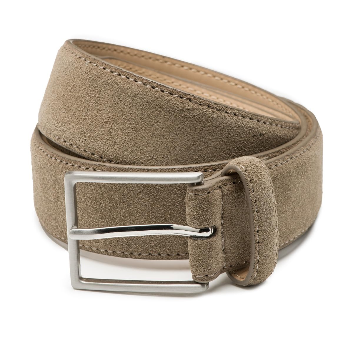 Riemen & Co Herrengürtel Bobby - Wildleder - 2er-Pack: Beige & Taupe - Breite: 3,5 cm - 95 cm