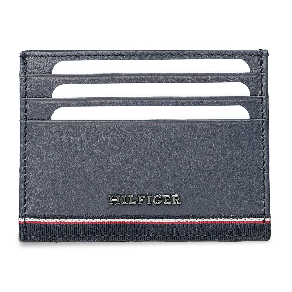 tommy hilfiger Men's Leather Card Holder Acre - Navy | Ultra-Slim 0.5Cm Minimalist Design with 6 Card Slots | Stylish Purse for Men's-picture-53