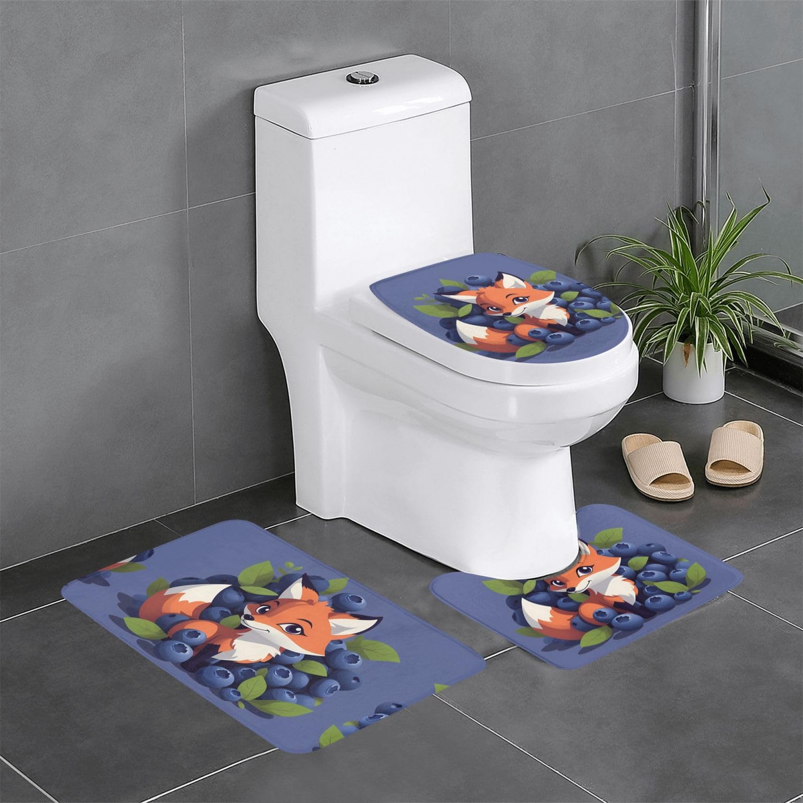 Tapis de salle de bain 61 x 40,6 cm antidérapant pour WC et lavabo