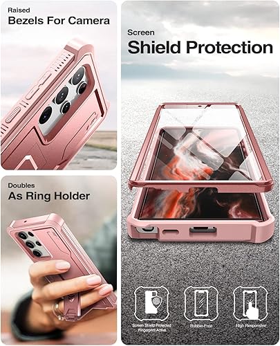Miniatura 7 de Dexnor Funda para Samsung Galaxy S22 Ultra, Protector de pantalla y soporte integrados Protección de grado militar resistente a prueba de golpes