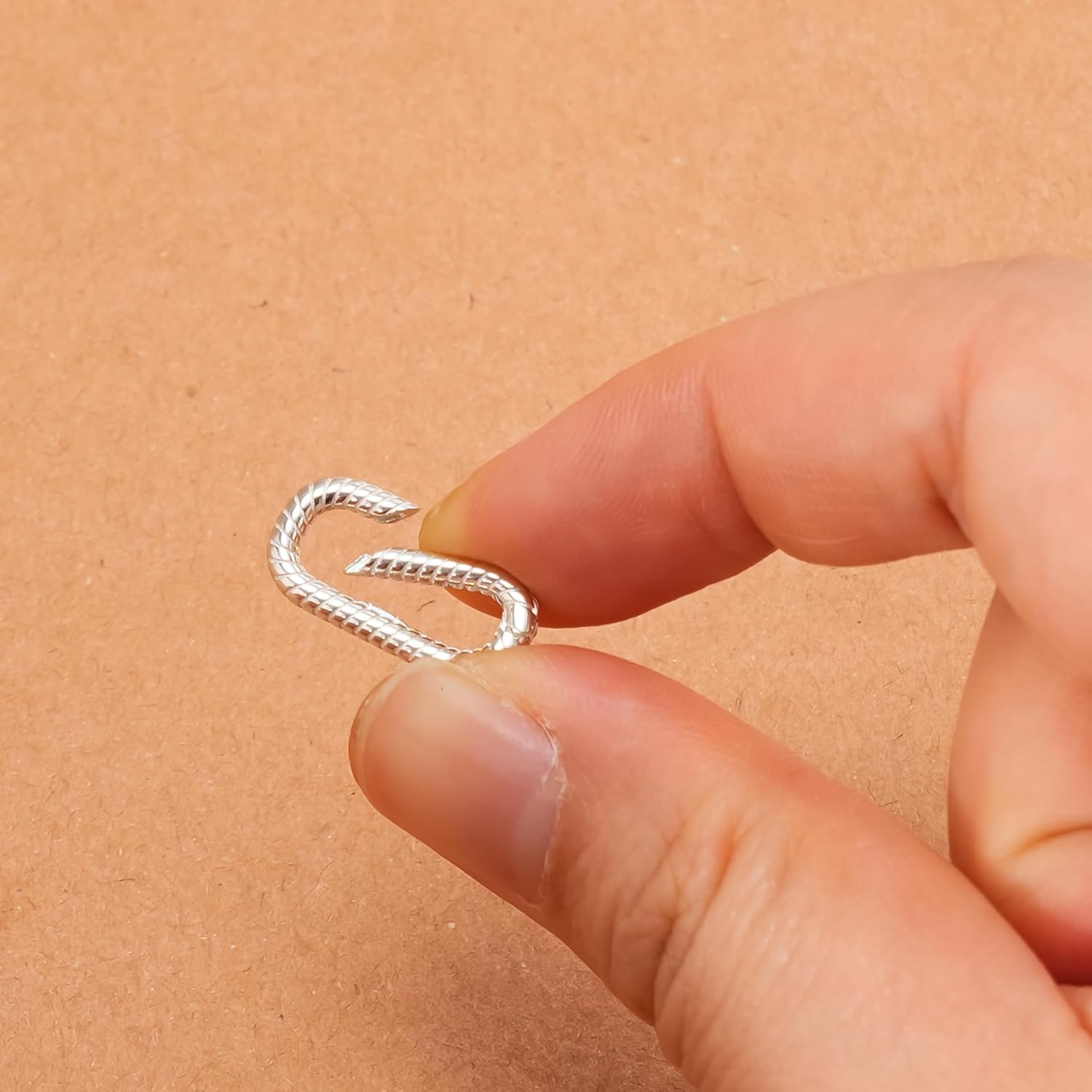 2Pcs 925 Sterling Silver Oval Jewelry Clasps Hypoallergenic Necklace Bracelet Spring Bail Clasp Rings Connector Carabiner Enhancer Shortener for Jewelry Making, 17.4x9mm - Image 7