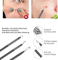 Vista 4 de Pimple Popper Tool kit Blackhead Remover Comedone Extractor Kit with Box for Easily Remove blackheads, Acne, Blemishes, Whiteheads, pimples and