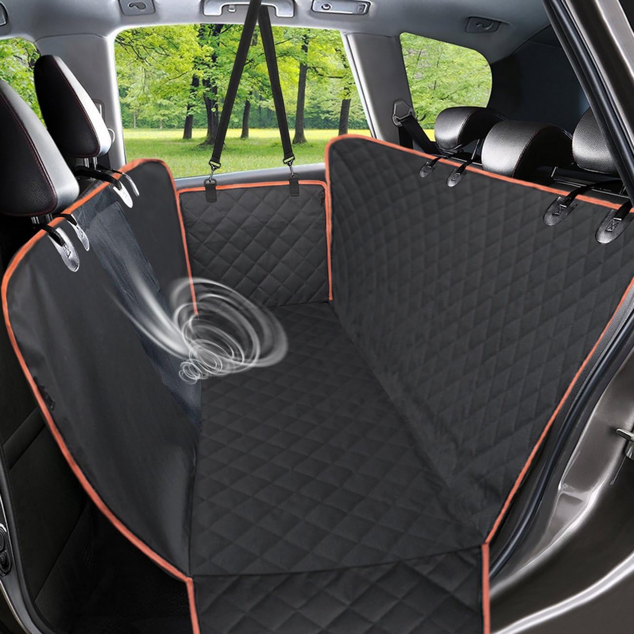 BABYLTRL Dog Car Seat Cover Waterproof Pet Seat Cover Nonslip Back Seat Cover for Cars Trucks and SUVS (Black, Hammock)