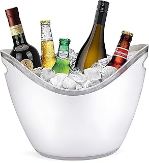 Yesland 3.5L Ice Buckets White Acrylic Drink Bucket Beverage Tub Wine Champagne Bucket - Storage Tub for Wine, Champagne o...