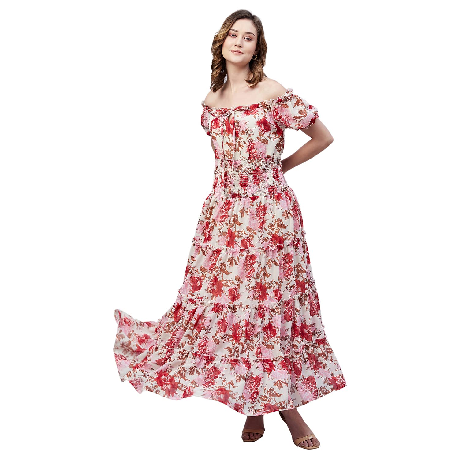 Rare Women's Regular Fit Dress (Ep7546A_Beige Xs)