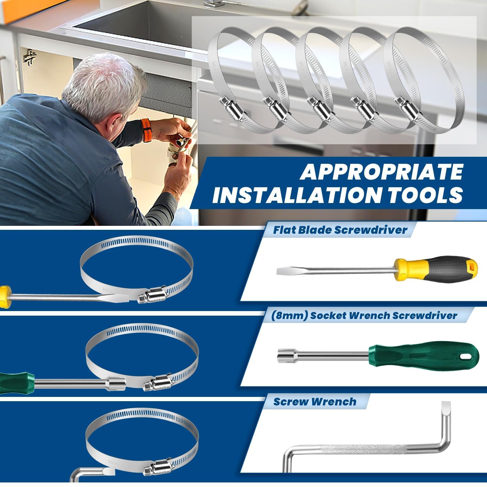Stainless Steel Hose Clamps - 24 Pack -5
