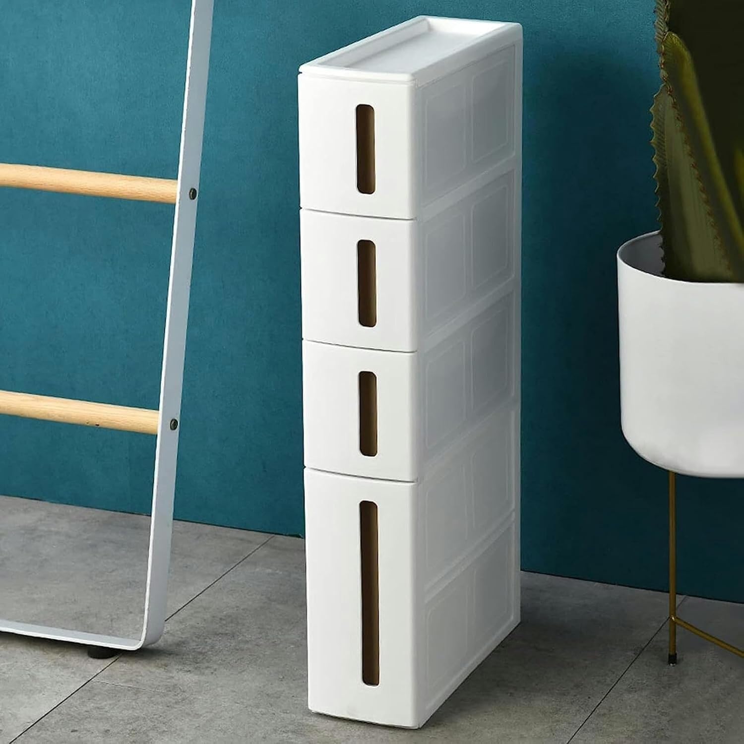 Amazon.com: FLTRGO Skinny Bathroom Storage Cabinet, White Small ...