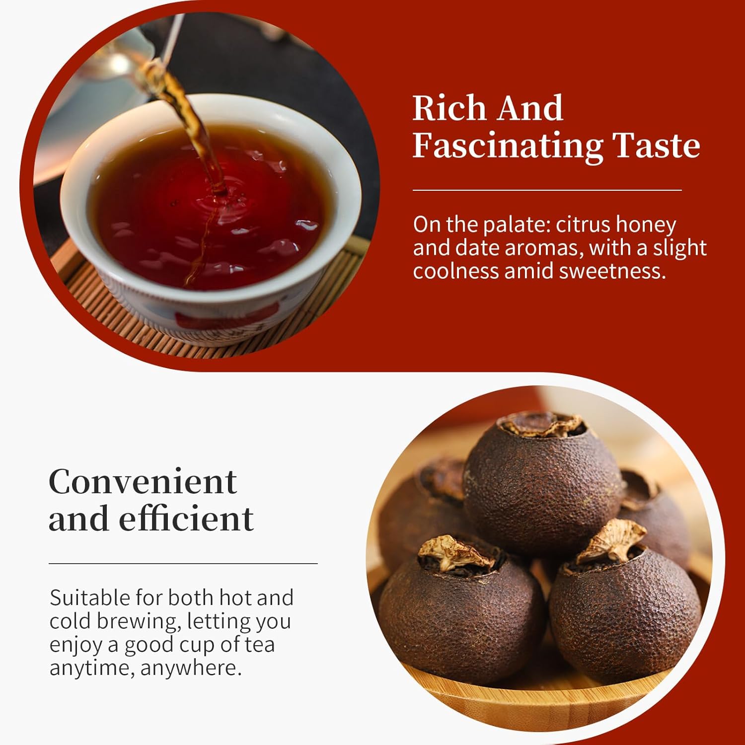 CHADUO Tangerine Peel Puerh Tea Xinhui Dahonggan Orange Peel Puer Xinhui Chenpi Pu'er Da Hong Gan Mandarin Orange Peel Puerh 7.05oz/200g Ripe Pu-erh Rich Citrus Aroma And Aged Pu'er Fragrance 大红柑 普洱茶