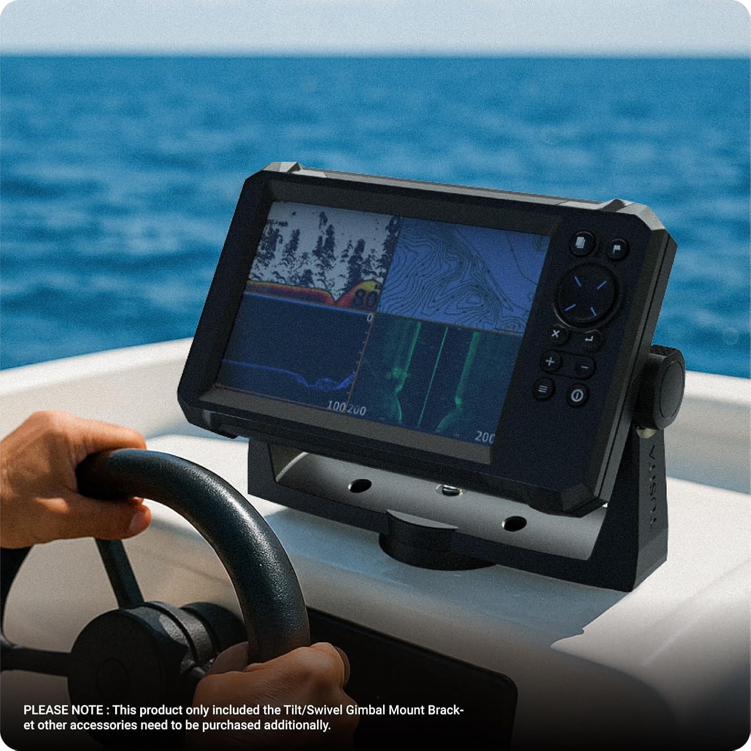 TUSITA Tilt/Swivel Gimbal Mount Bracket and Knobs Compatible with Lowrance HOOK2 Reveal 7 | Eagle Eye Fishfinder, 000-11019-001