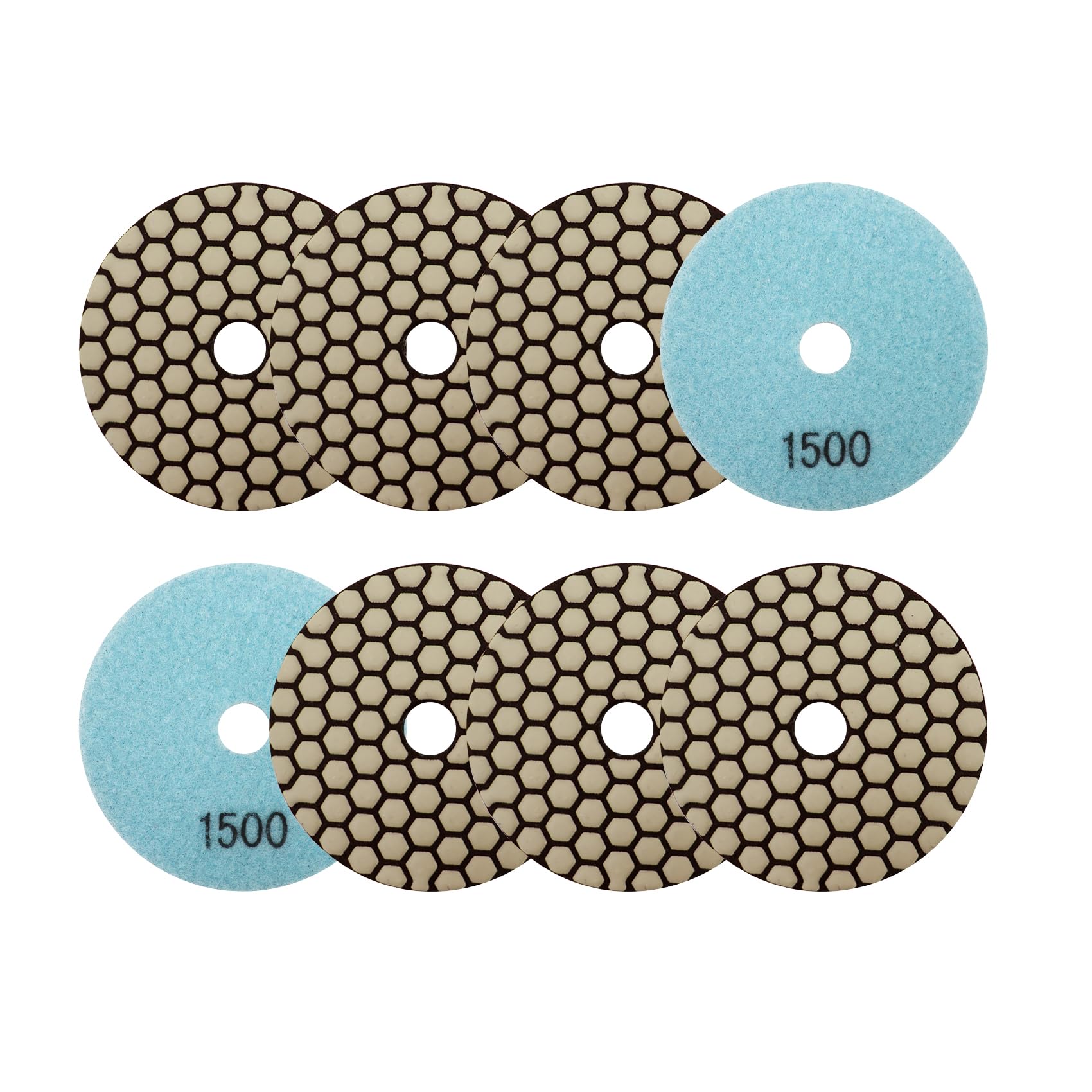 SANLEETEK Trocken Diamant Polierpad 100mm 8 Stücke Körnung 1500 Polierscheiben für Granit Marmor Kunststein Quarz für Winkelschleifer