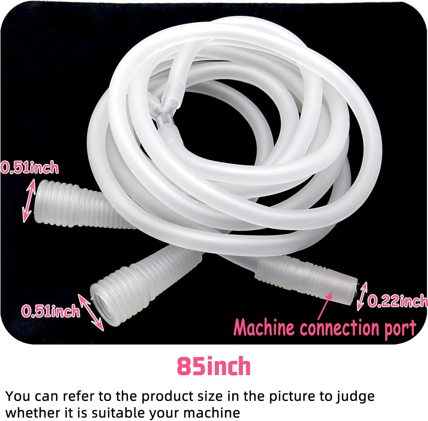 ZILAMPU Vacuum Cupping Machine Accessories,Upgrade 180MM L Buttock Shape Suction Therapy Cups 7.28 inch Diameter with Y Hose for Butt Lift,Body Massage (Pink-1 Pair) - Image 5