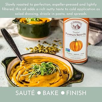 La Tourangelle, Toasted Pumpkin Seed Oil, Great for Cooking, Salad Dressings, Pastas, and Spreads - Health and Beauty Oil, 8.45 fl oz (Pack of 2)