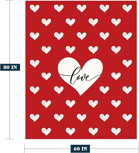 Miniatura 2 de YeeJu Manta para el día de San Valentín, tamaño individual, manta roja con corazón de amor, para novia, esposa, pareja, manta de regalo para sofá o