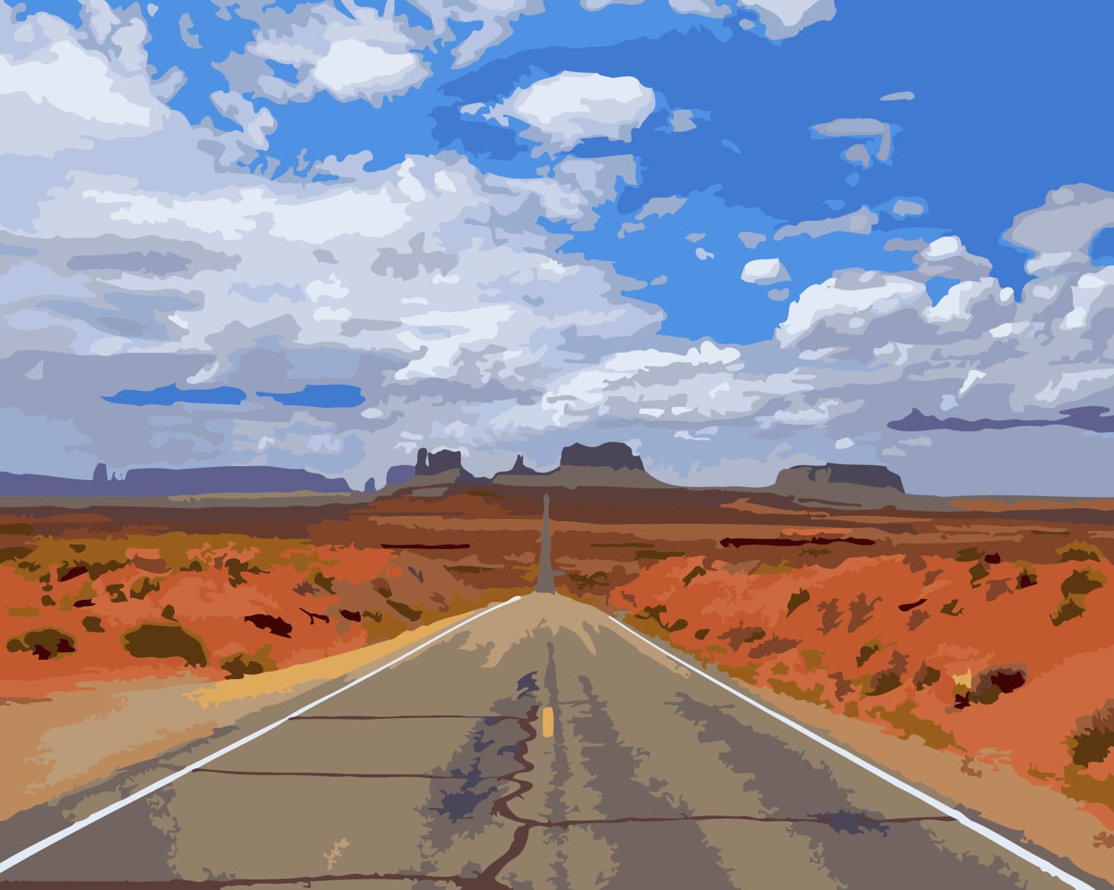 Dipinto A Olio Con Numeri, Per Adulti E Bambini, Kit Regalo Fai Da Te Con Pittura Digitale Su Tela, Paesaggio Stradale, Senza Cornice, 50X70Cm Decorazione Per La Casa Tele Per Pittura