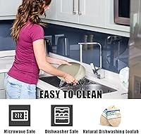 Vista 4 de Wheat Straw Deep Plate, 9" Unbreakable Reusable Plastic Plate Set of 6, Thicker & Lightweight for Kitchen Party Camping Picnic RV