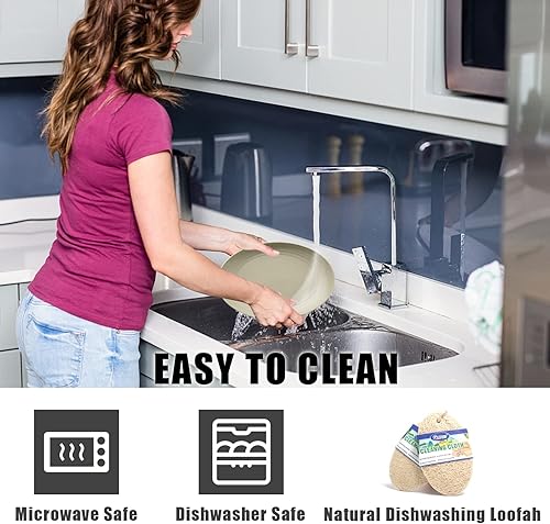 Miniatura 4 de JSYMJSY Wheat Straw Plate, 6 Pack 11.6"  7.2" Unbreakable Oval Plates, Plastic Plate Reusable Lightweight for Kitchen  Party  Camping  Picnic  RV,