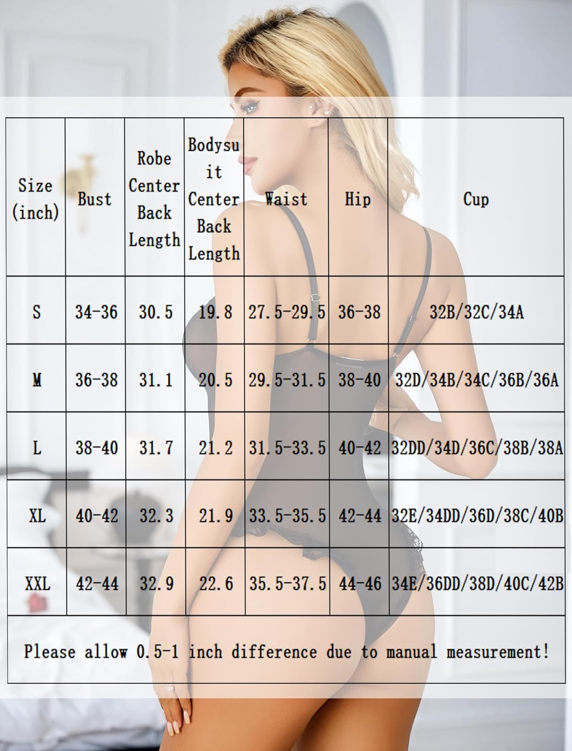 Avidlove Lingerie for Women Sexy Lace Bodysuit Robe Set 2 Piece Mesh Teddy Kimonos Sleepwear Boudoir Outfits S-XXL - Image 6