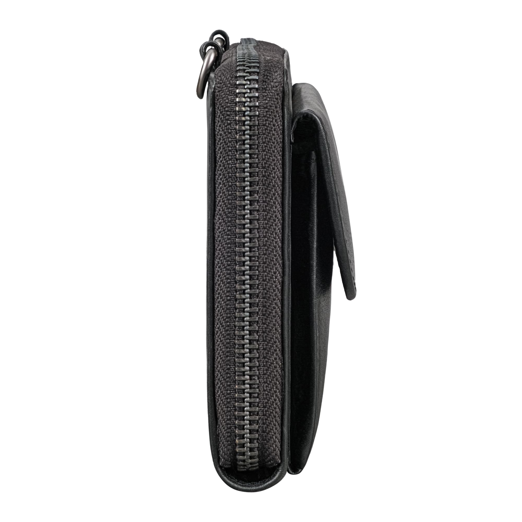 STILORD Monica Cartera de Cuero con Compartimento para teléfono móvil Bolso de Mujer para teléfono móvil Bolso de Hombro Cartera Crossbody para Mujer Color:Negro