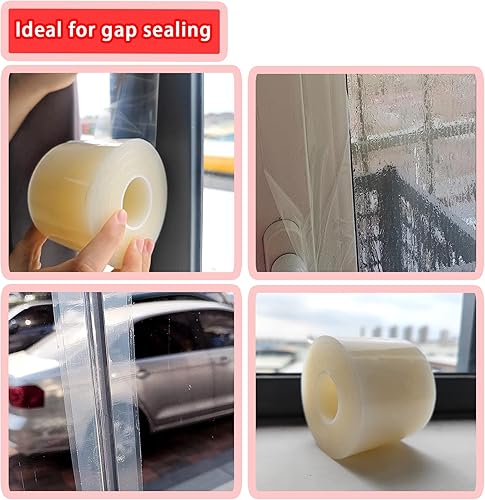 Miniatura 3 de Birllaid Cinta de sellado transparente para ventanas, 3 pulgadas x 33 yardas, cinta de sellado de aislamiento de ventana, sin residuos, transparente