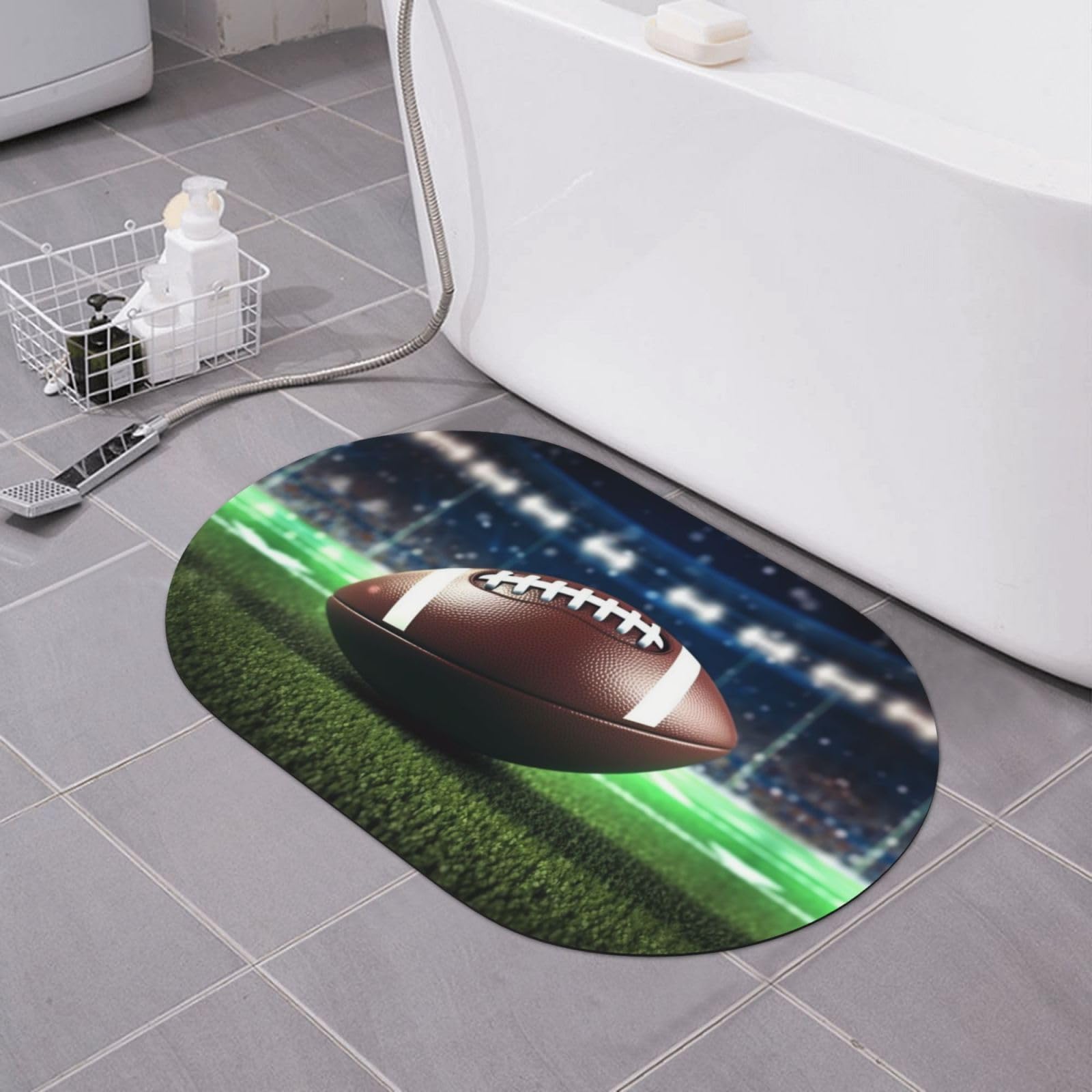 Tapis de bain football super absorbant et antidérapant pour douche moderne