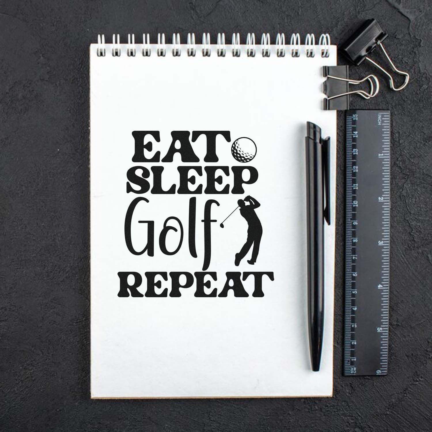 Golf Life Design Ink Stamp Standard 1-5/8" Square Wood Handle - Handmade Durable Professional Grade for Golfers, Craft Supplies Hobbyists, Scrapbooking, Personalized Gifts, Easy Refill