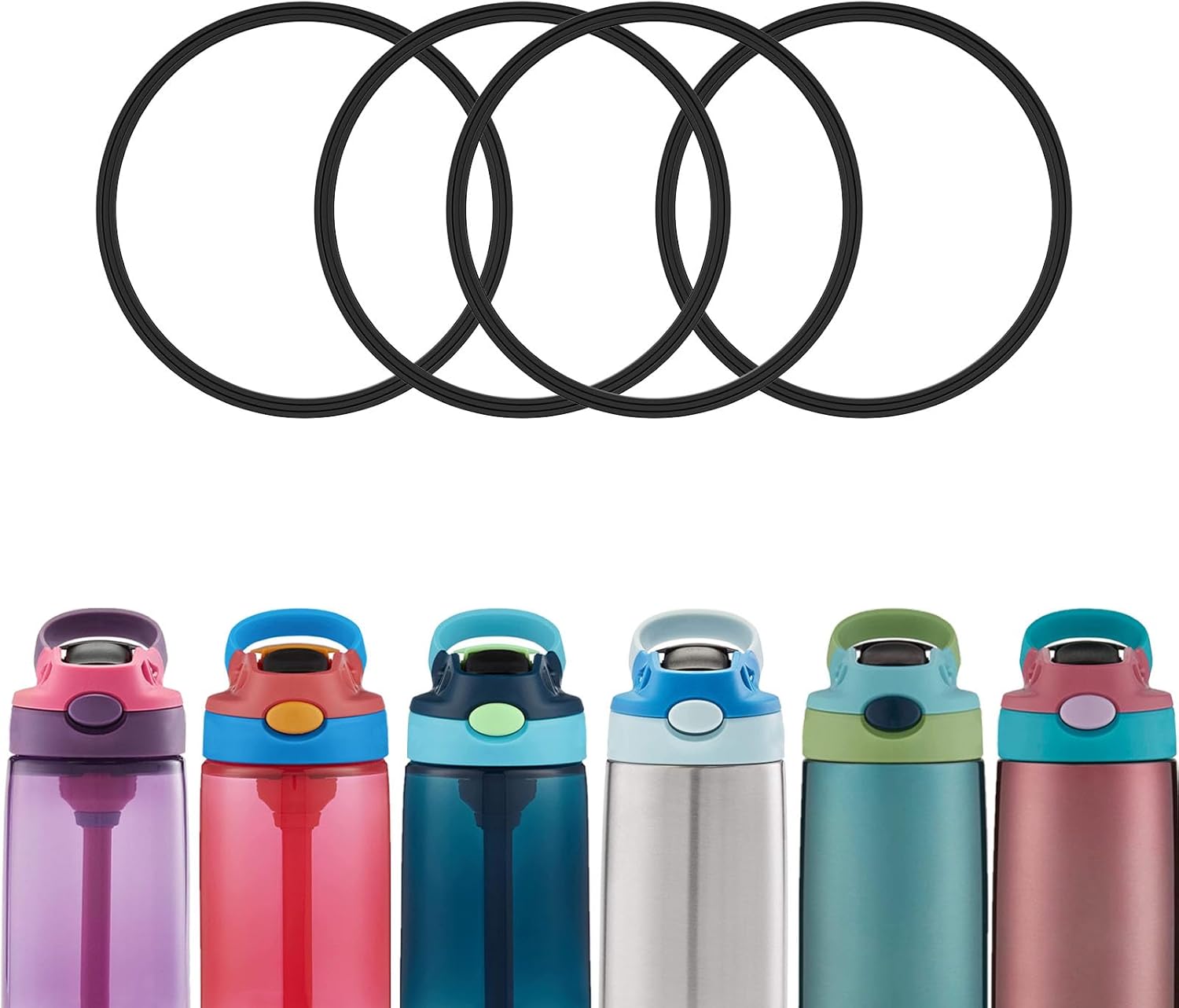 BOSORIO 4 Pack Gaskets Compatible with Contigo Kids Water