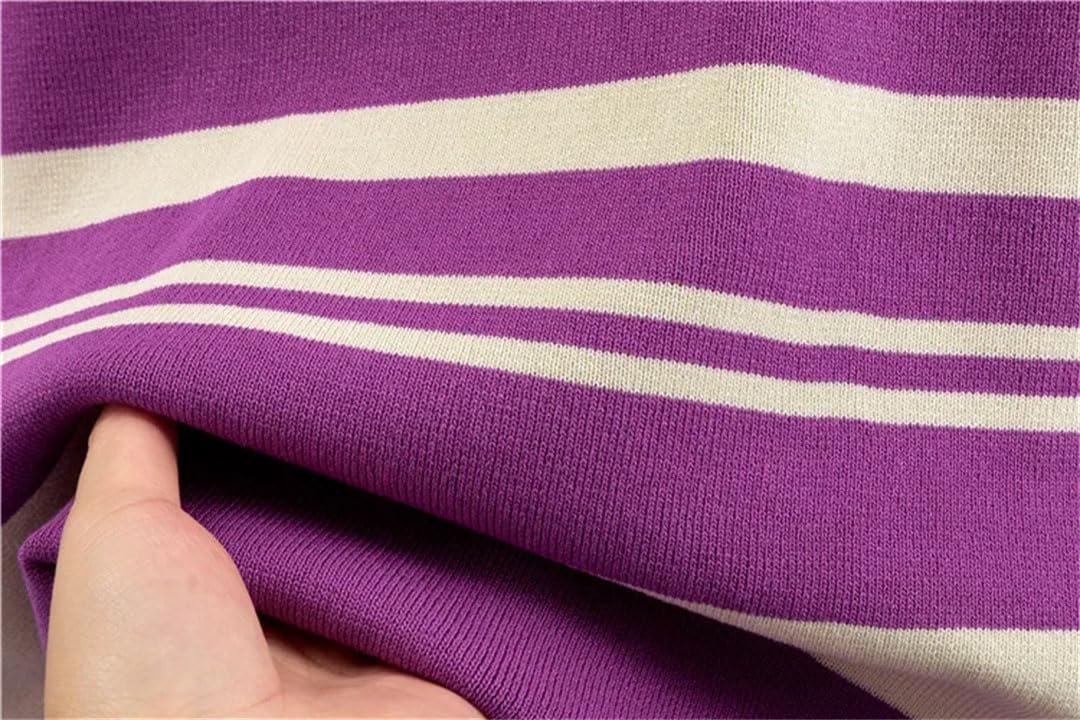 Ensemble de t-shirts en tricot rayé sans manches pour femme - Pull d'été en soie glacée - Débardeurs baggy - Taille haute - Pantalon large - Survêtement