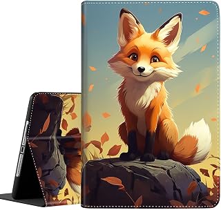 Case for 9.7 Inch 2017 2018/Ipad air/Ipad Air 2， Auto Sleep/Wake Multi-Angle Viewing Slim Folio Stand Cover Case for Ipad 6th/5th Generation, Cute Baby Fox