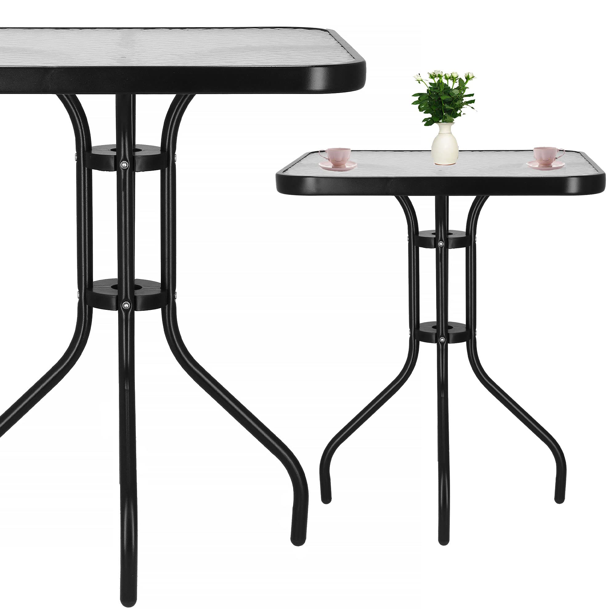 SPRINGOS Table de jardin rectangulaire 60 x 60 x 70 cm métal intérieur extérieur