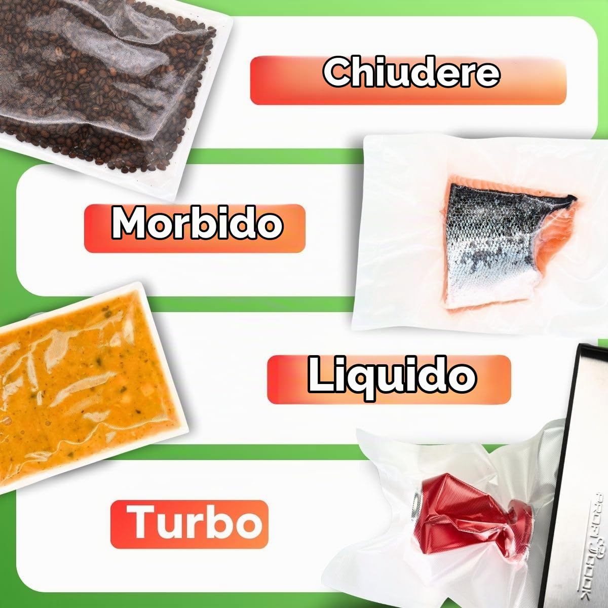 Aspiratore ProfiCook® | Sous Vide e cottura sottovuoto | Apparecchio sottovuoto incl. 18 sacchetti | cucitura stabile | Saldatrice a film con capacità di aspirazione 12 l/min | PC-VK 1080