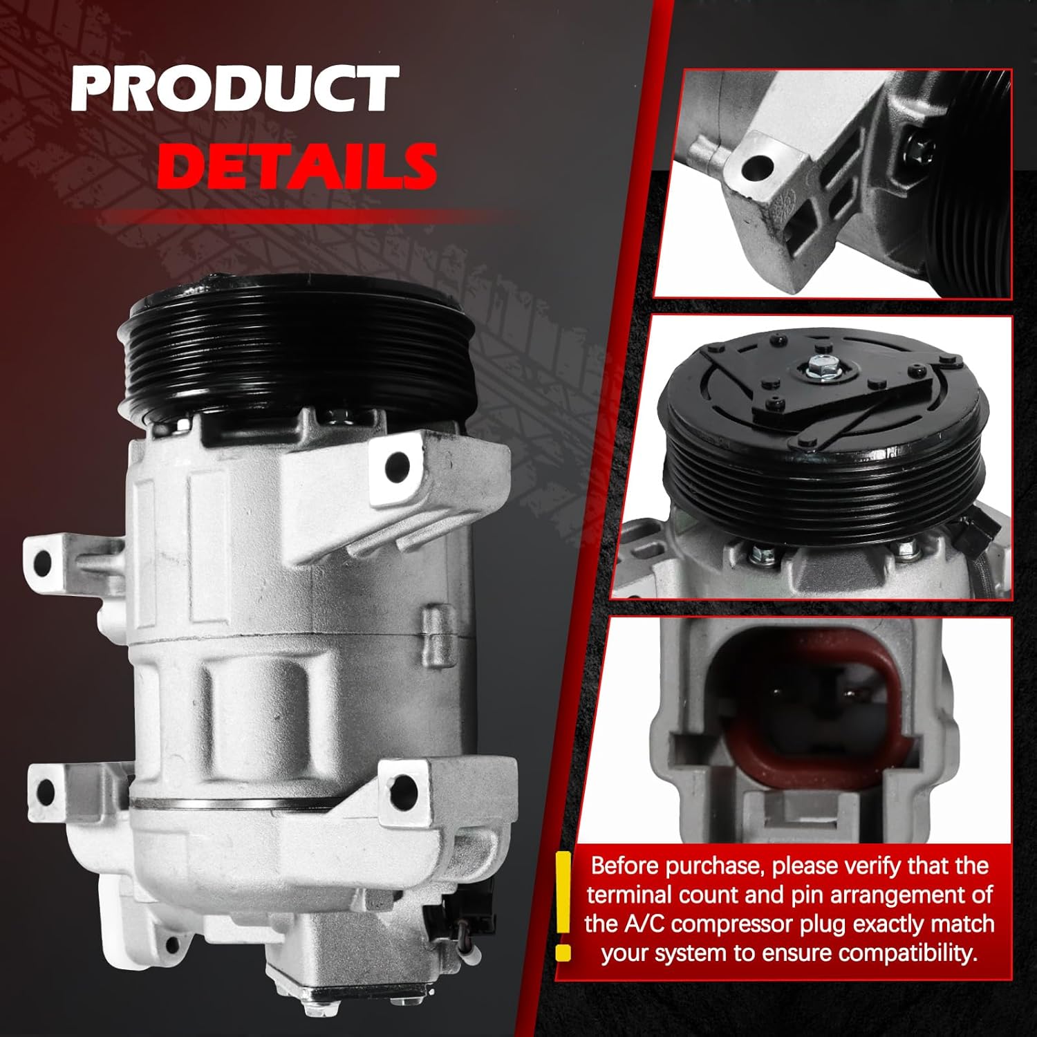 A/C Compressor with Clutch Fit for 2013-2018 Altima 2.5L l4 (Only fit SL or SV), Fit for QX60 Hybrid Plus 2018 2.5L Fit for QX60 Hybrid 2019 2.5L, Replace for 140919NC 140919