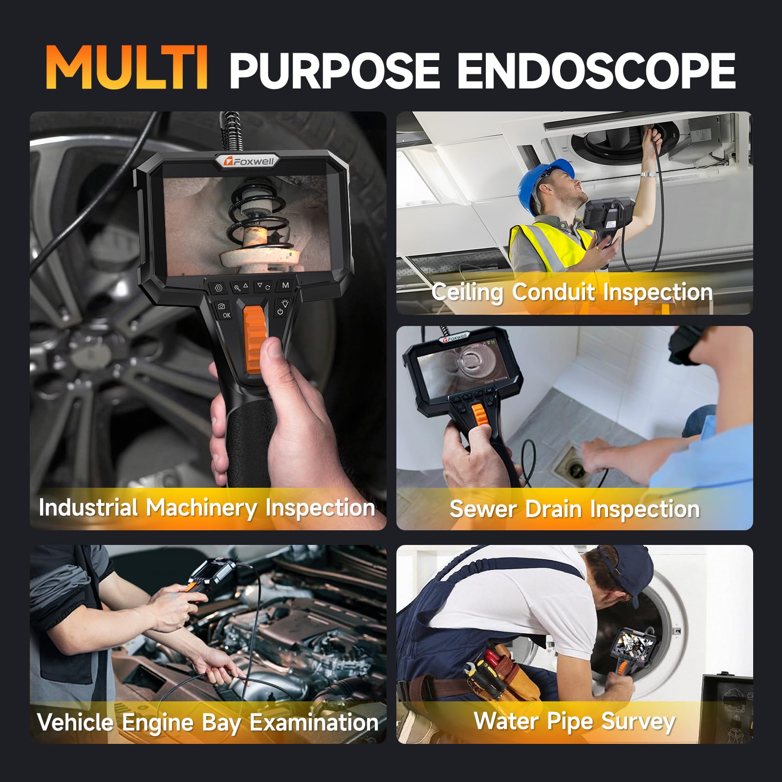 FOXWELL 001 Articulating Borescope Camera