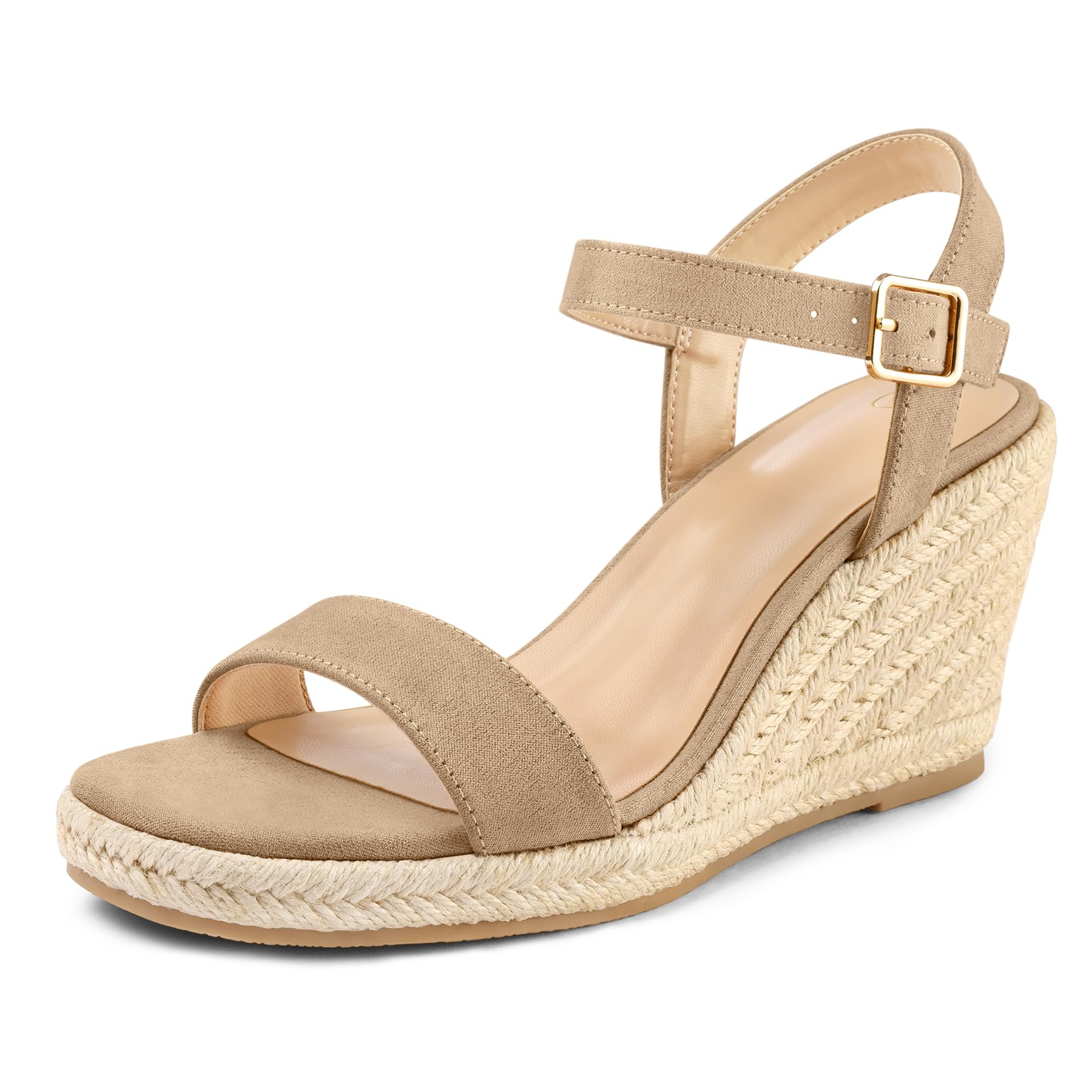 mysoft Women's Espadrille Wedge Sandals Square Open Toe Platform Sandals