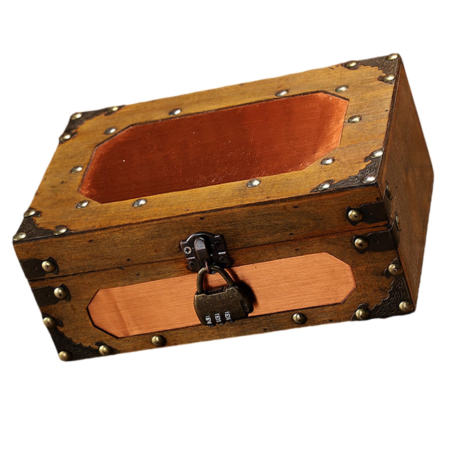Boîte de rangement bijoux bois antique verrouillable maison