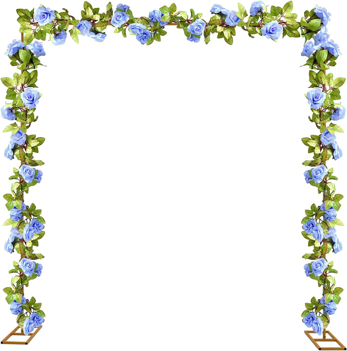 Soporte de arco de boda de 9.8 pies con bases, arco de fondo cuadrado de metal dorado, marco de fiesta de arco grande para bodas, fiestas de