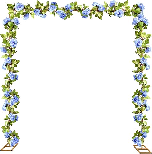 Soporte de arco de boda de 9.8 pies con bases, arco de fondo cuadrado de metal dorado, marco de fiesta de arco grande para bodas, fiestas de