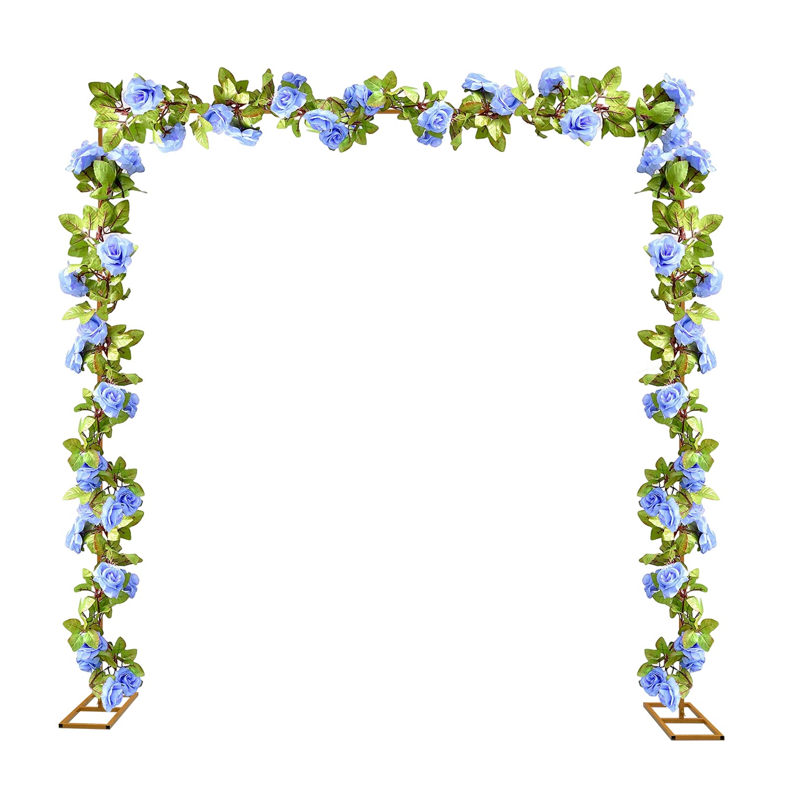 ARPITUYN Mustard Yellow Wedding Arches, 9.8x9.8 FT Square Backdrop Stand Balloon Arch, Wedding Arch Frame with Metal Bases for Weddings Party Event Decoration