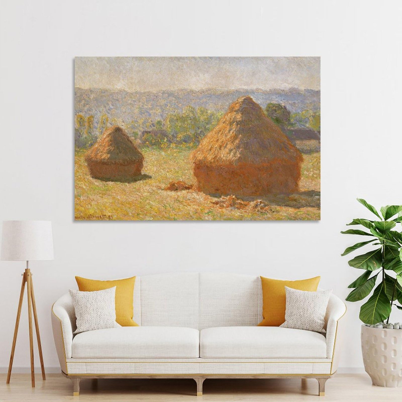 Amazon.co.jp: Claude Monet クロード・モネ 『積みわら、日没』 絵画