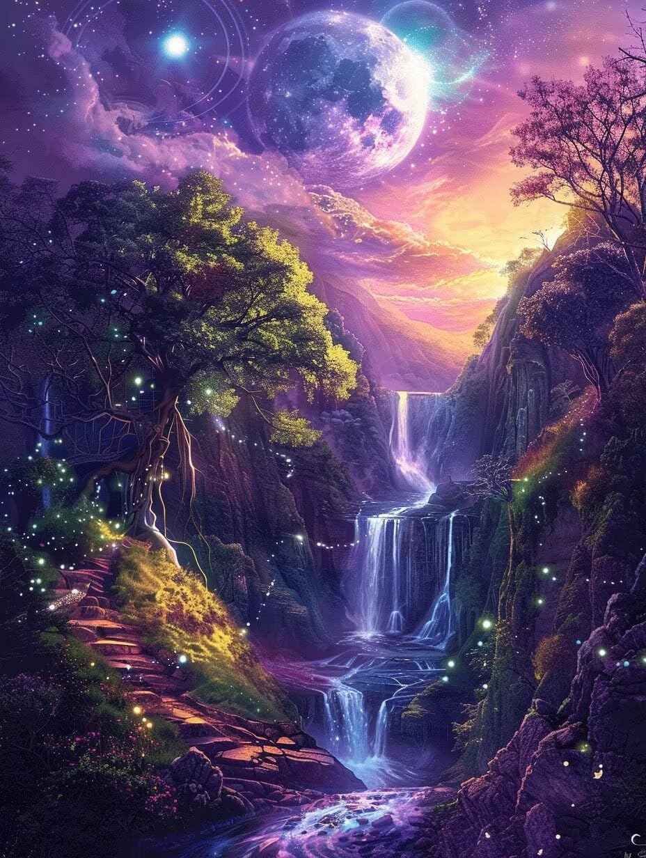Diamond art lune de qualité supérieure toile 70x90cm - 8