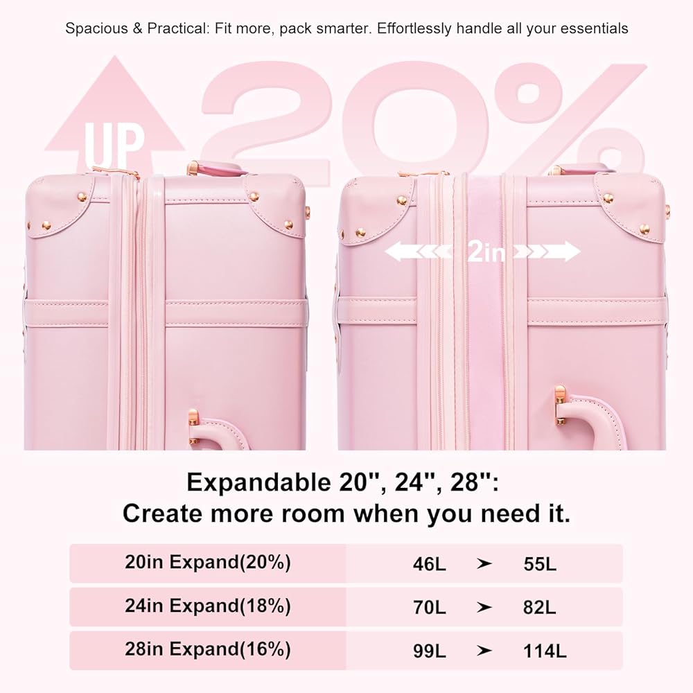 Amazon.com | NZBZ Vintage Luggage set Carry on Cute Suitcase