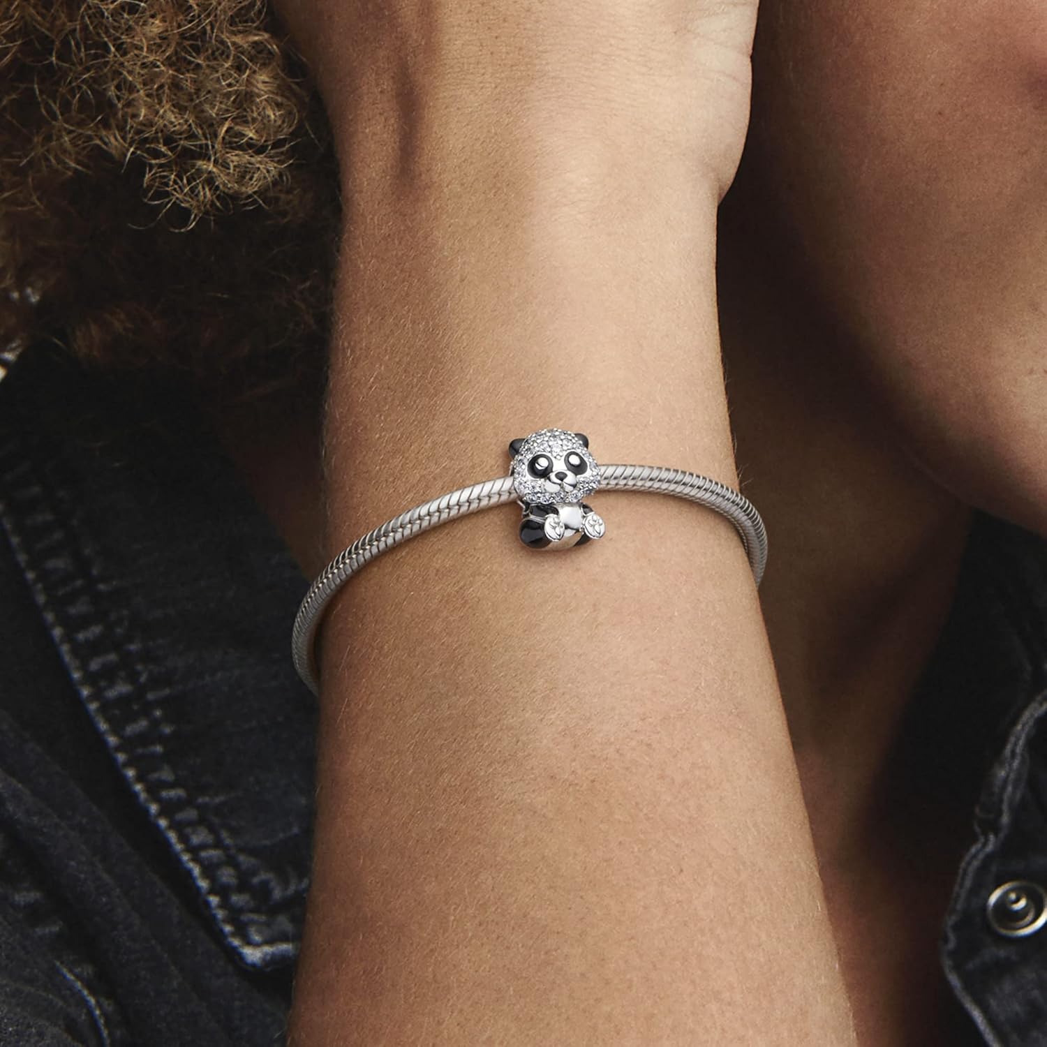 PANDORA Sparkling Cute Panda Charm Bracelet Charm Moments Bracelets - Stunning Women's Jewelry - Gift for Women - Made with Sterling Silver, Cubic Zirconia & Enamel