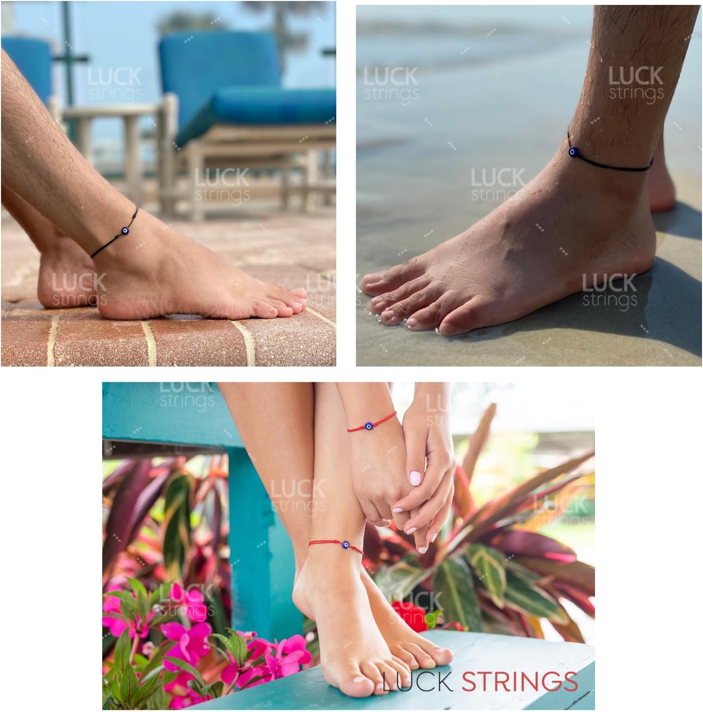 Evil Eye Red String Jewelry – Adjustable Bracelet, Choker or Anklet | Authentic Turkish Talisman for Good Luck, Kabbalah Protection | Men and Women Gift - Image 6