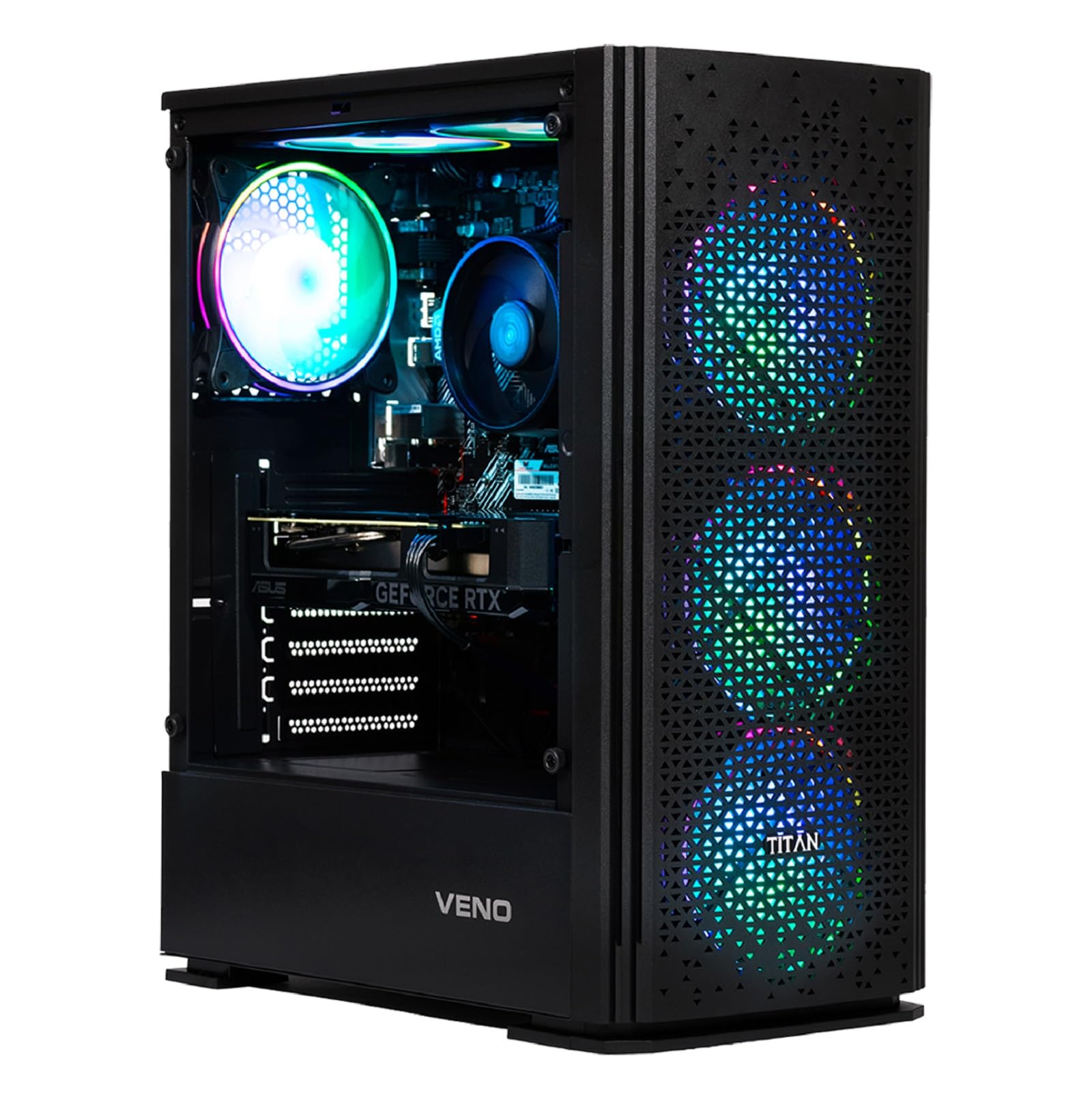 Veno Scorp Gaming PC AMD Ryzen 5 5600G RX VEGA 7 Graphics - 16GB 3200MHz RAM - 1TB NVMe SSD - 550W 80+ PSU - Windows 11 - WiFi - NEONZILLA — view 2