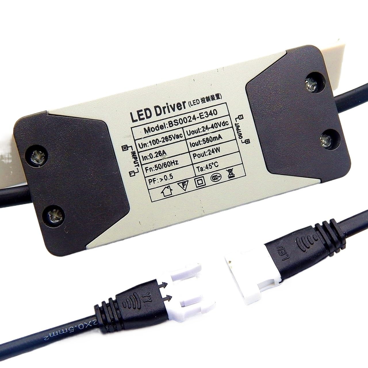 Alimentation LED 24W COB courant constant 36V pour ballast plafonnier et rail
