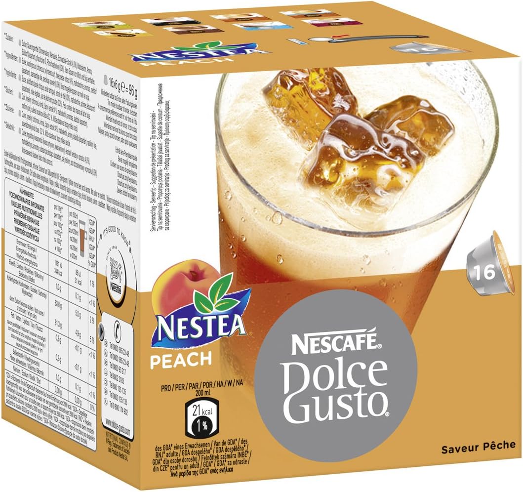 Nescafé Dolce Gusto Nestea Iced Tea Peach, Pack of 3, 3 x 16 Capsules