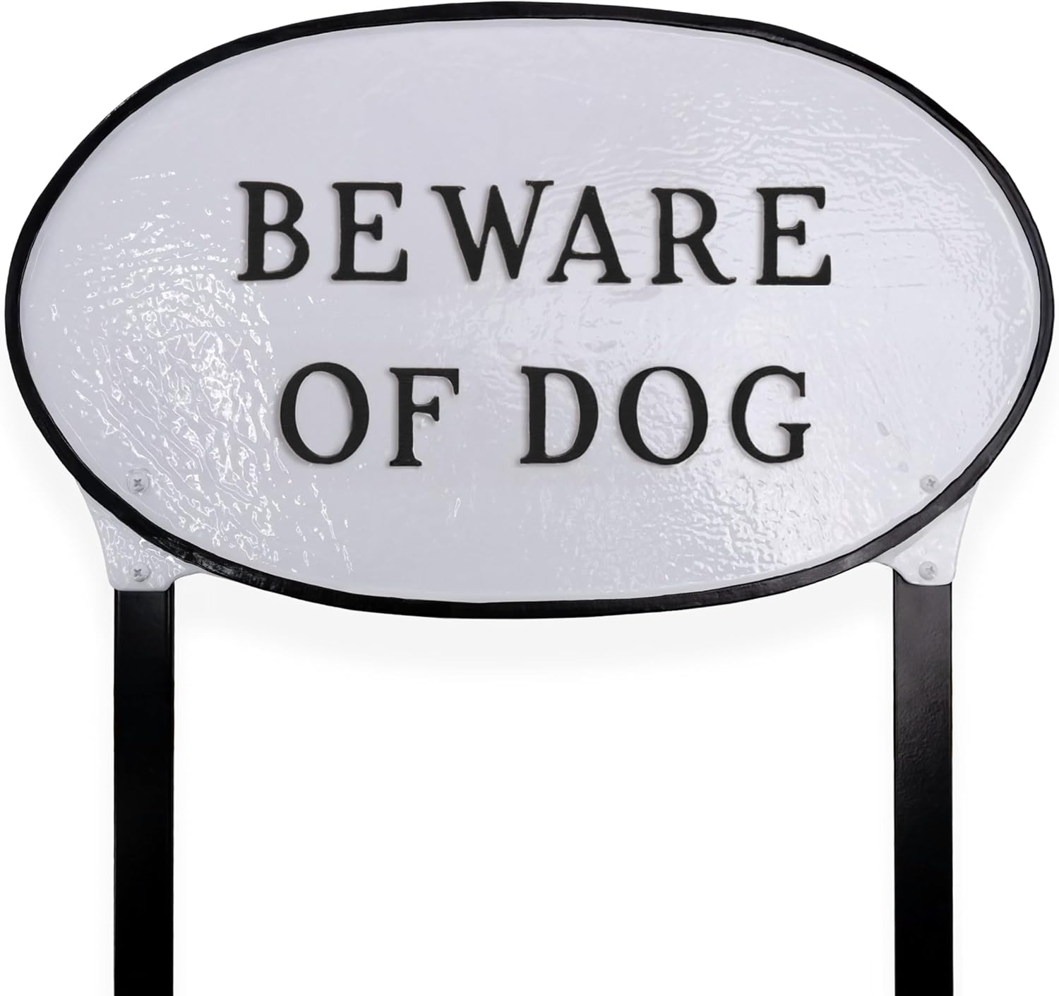 Montague Metal Products - Oval Beware Of Dog Sign Plaque Wall mount or Yard Sign - Powder Coated Aluminum - UV Resistant - Easy to Install