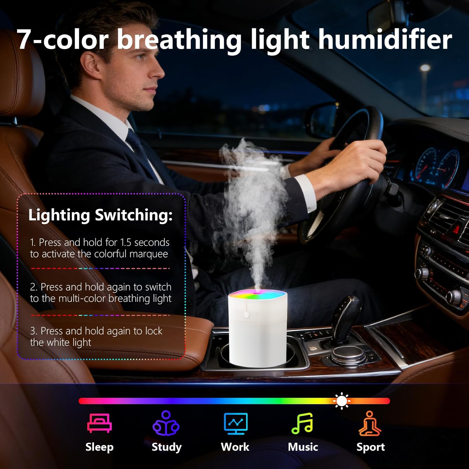 8 PCS Mini Humidifiers for Bedroom 400ml Portable Small Cool Mist Humidifier Super Quiet with 2 Modes Auto Shut-Off Small Humidifiers for Bedroom Travel Car Office Home Plant,White