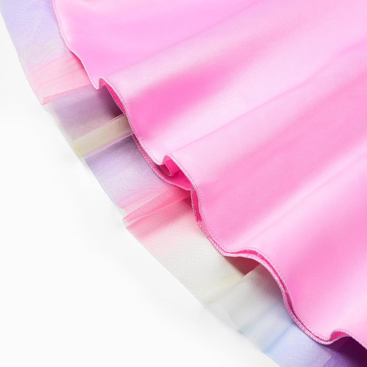 Uhnice Flower Girl Sequin Dress Puff Sleeve Rainbow Dress for Wedding Party - Image 7