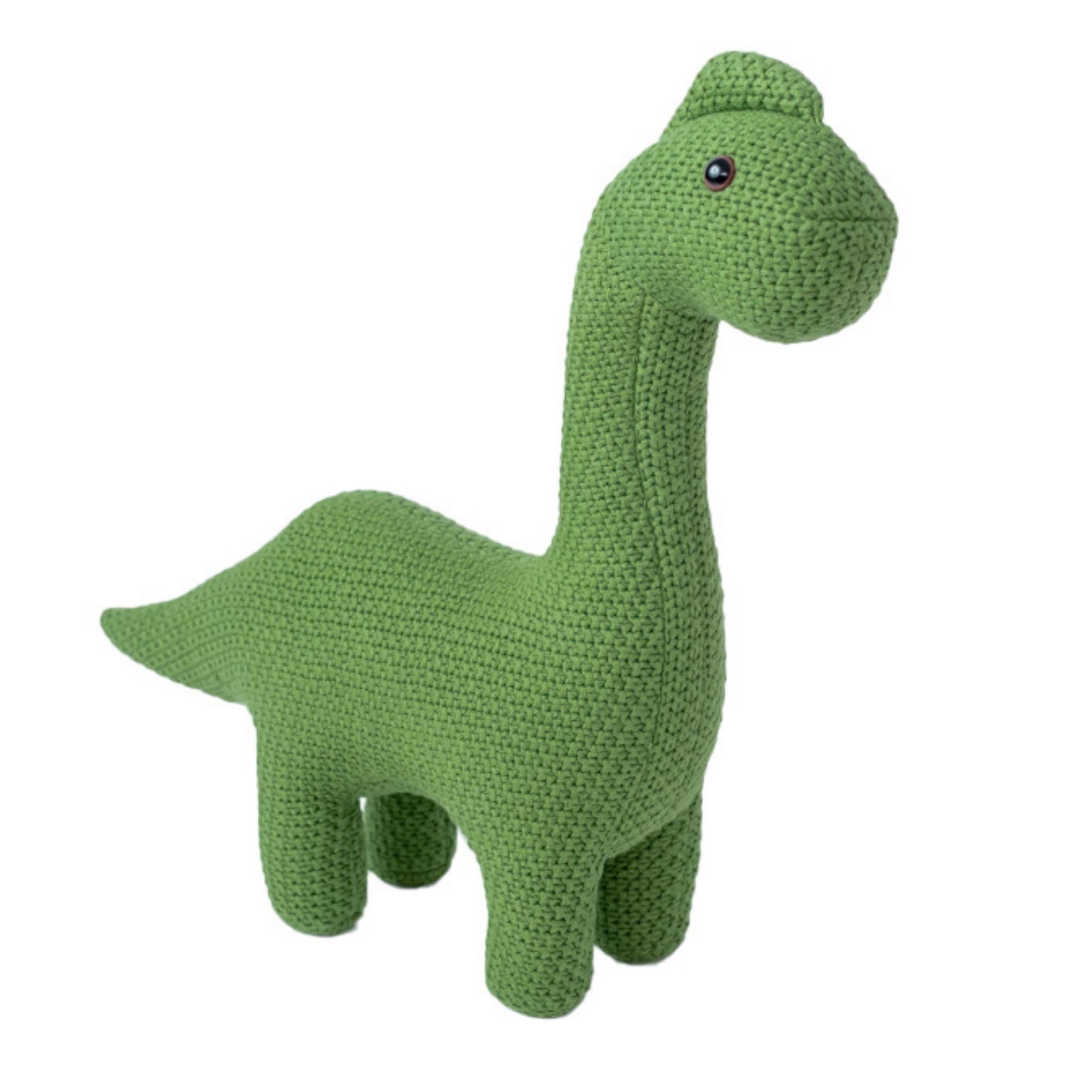 CROCHETTS 100% ręcznie robiony bawełniany dinozaur, miękka i lekka zabawka dla niemowląt, pluszowa, nadająca się do prania, dekoracja do pokoju dziecięcego, oryginalny prezent (43 cm)